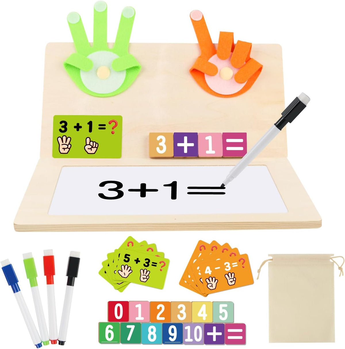 RECEKA Wooden Number Blocks