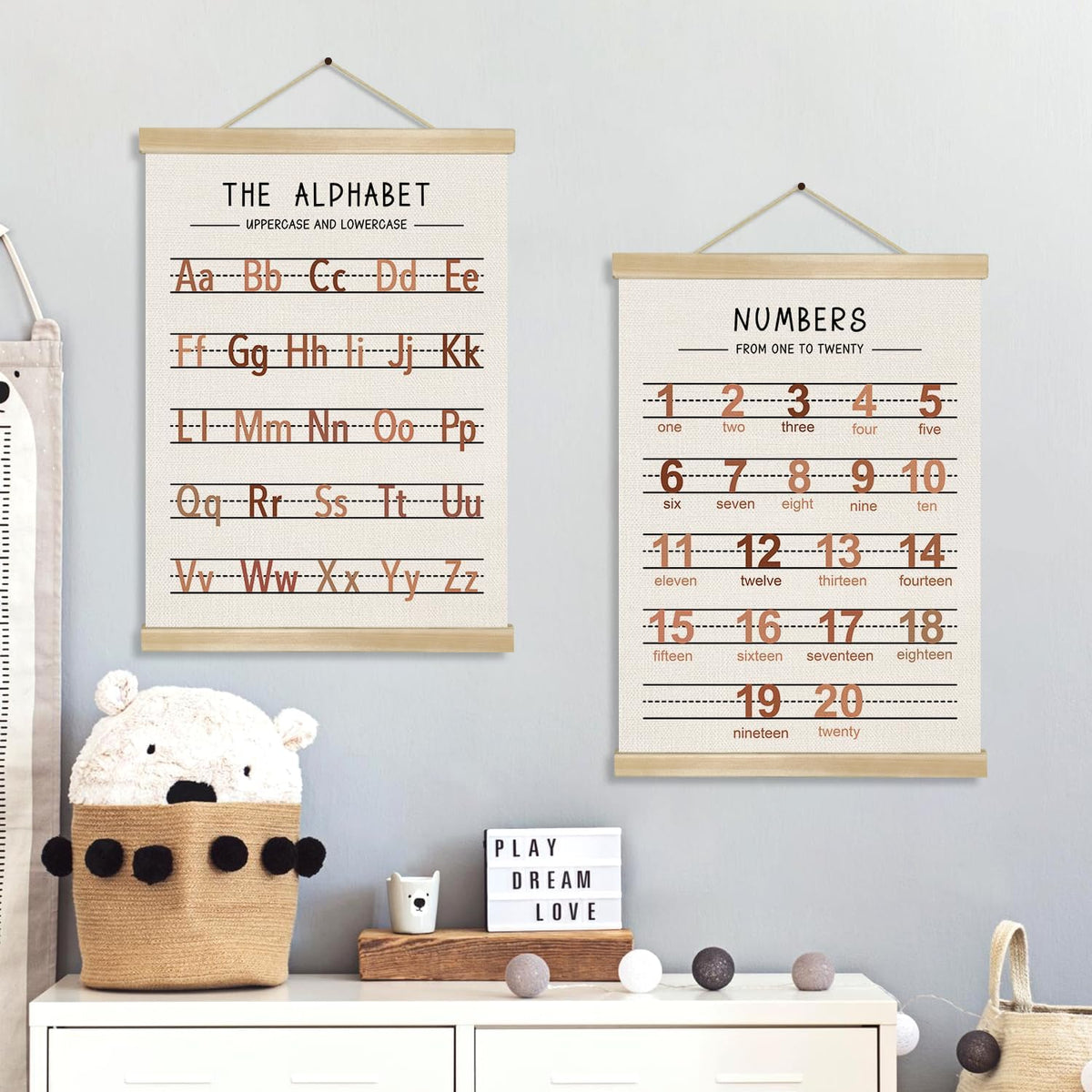 Alphabet and Numbers Wall Chart Set