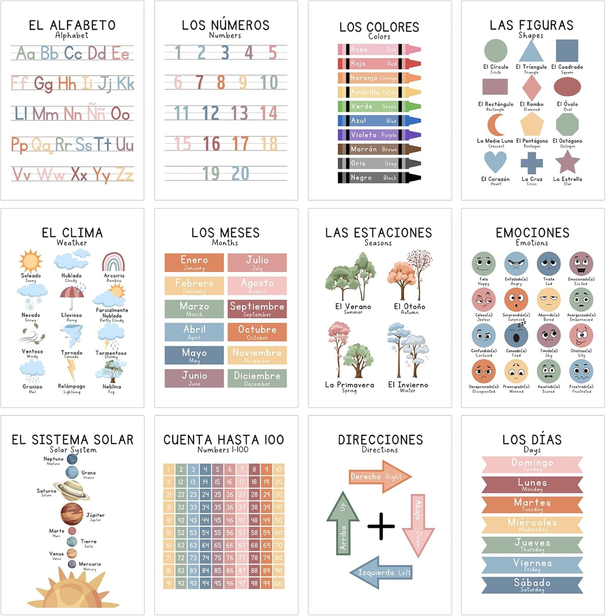 Hosomono Spanish Learning Posters