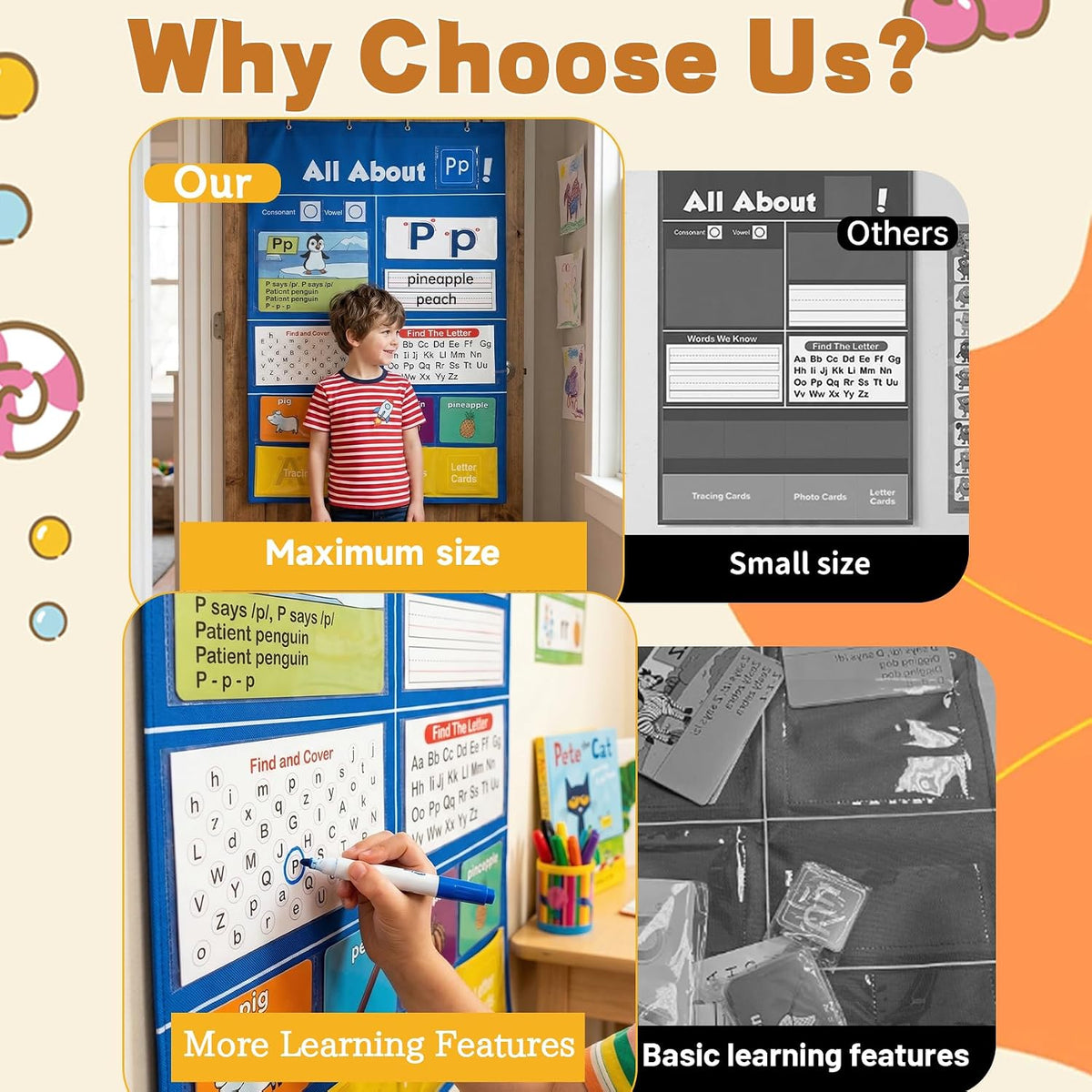 BeesMith Alphabet Learning Pocket Chart