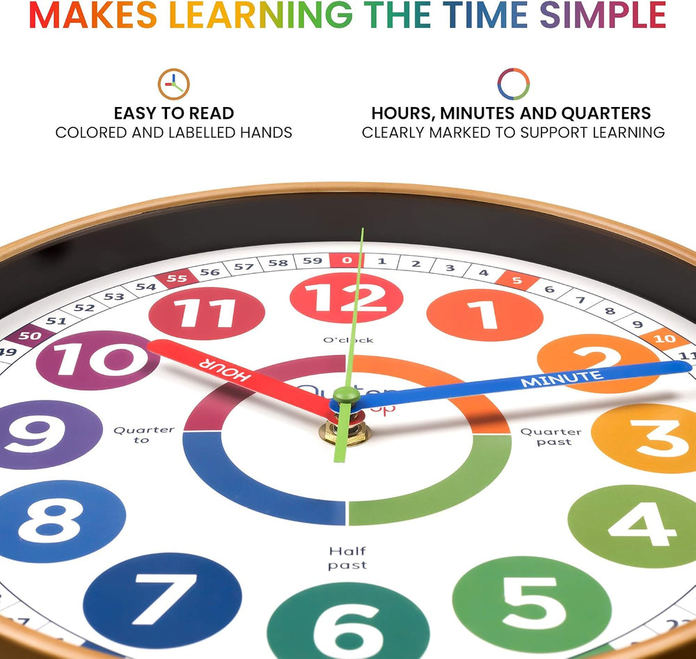 Oyster&Pop Kids Learning Wall Clock