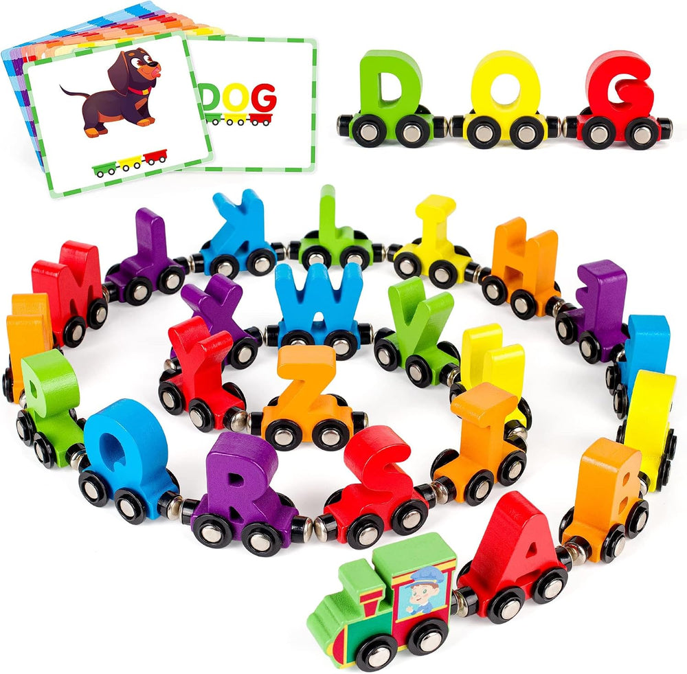Vanmor Magnetic Wooden Alphabet Trains