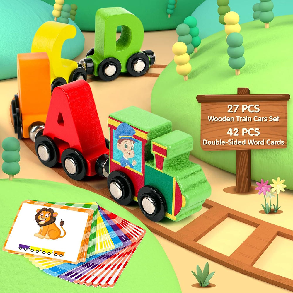 Vanmor Magnetic Wooden Alphabet Trains
