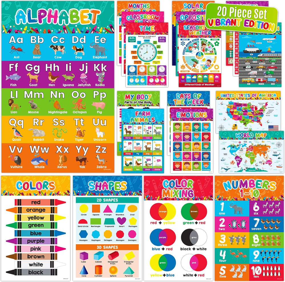 Decorably Preschool Learning Posters