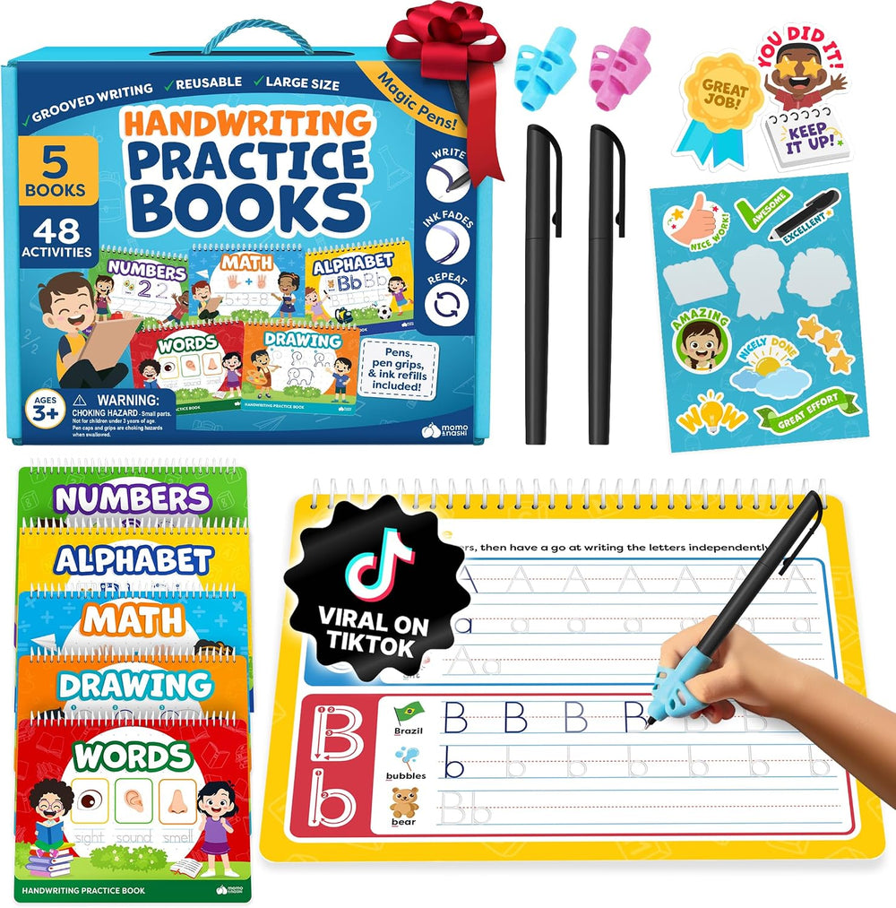Momo & Nashi Grooved Writing Books for Kids